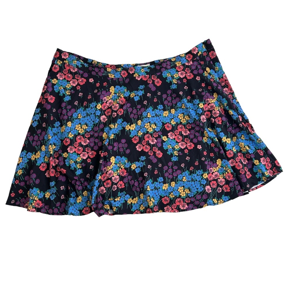 Modcloth Floral Skater Skirt - Black, Pink, Blue, Yellow
